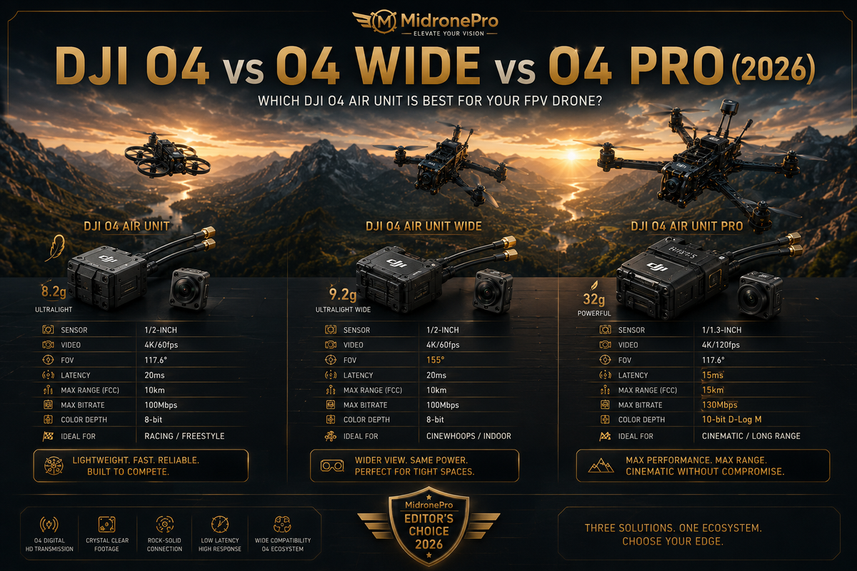 DJI O4 vs O4 Wide vs O4 Pro