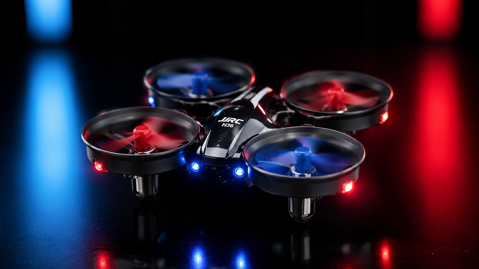 JJRC H36 Mini Drone in a premium studio setting.