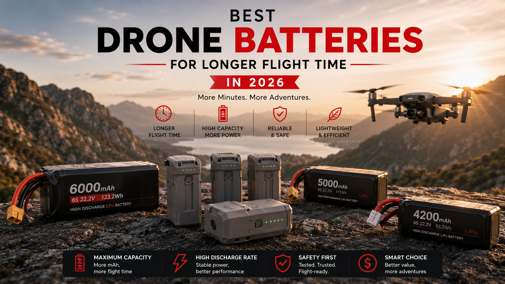 Best drone batteries for longer flight time in 2026