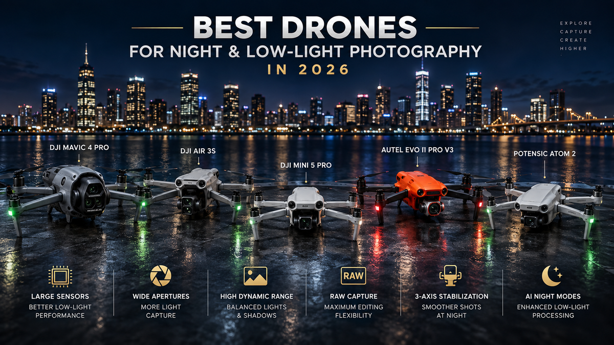 Best Drones for Night & Low-Light Photography in 2026