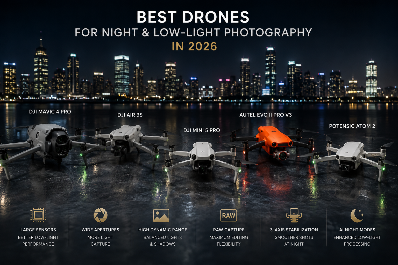 Best drones for night and low-light photography in 2026