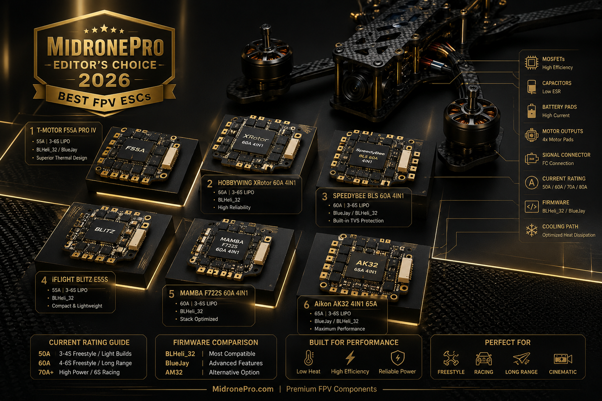 Best FPV ESCs (2026): Complete Buyer's Guide for Freestyle, Racing & Long-Range Drones