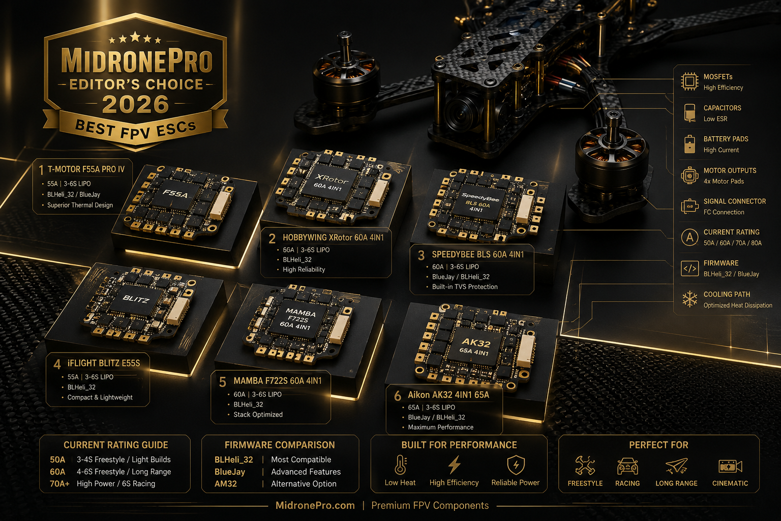 Best FPV ESCs (2026): Complete Buyer's Guide for Freestyle, Racing &amp; Long-Range Drones