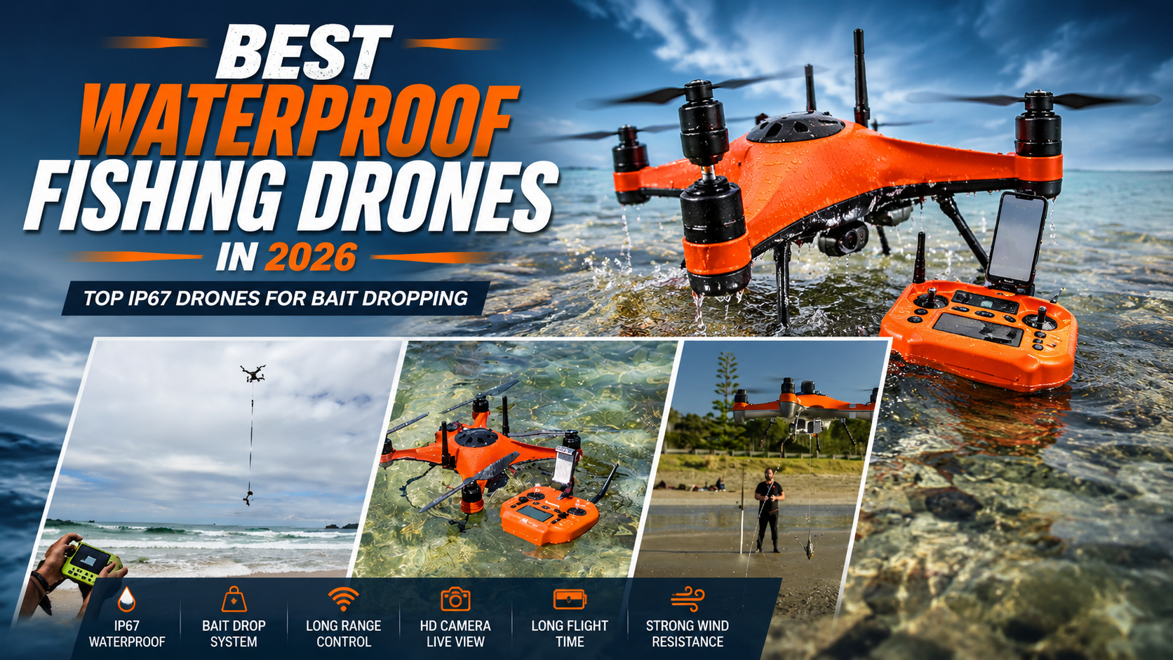 Best waterproof fishing drones in 2026 for saltwater bait dropping