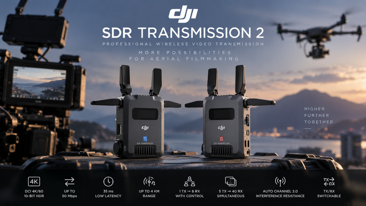 DJI SDR Transmission 2 professional wireless video transmission system for aerial filmmaking
