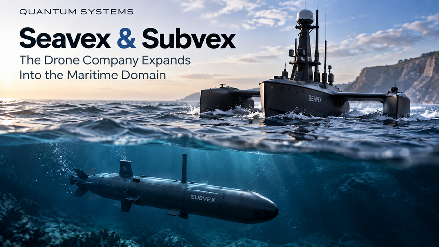 Quantum Systems Seavex surface vessel and Subvex underwater autonomous systems