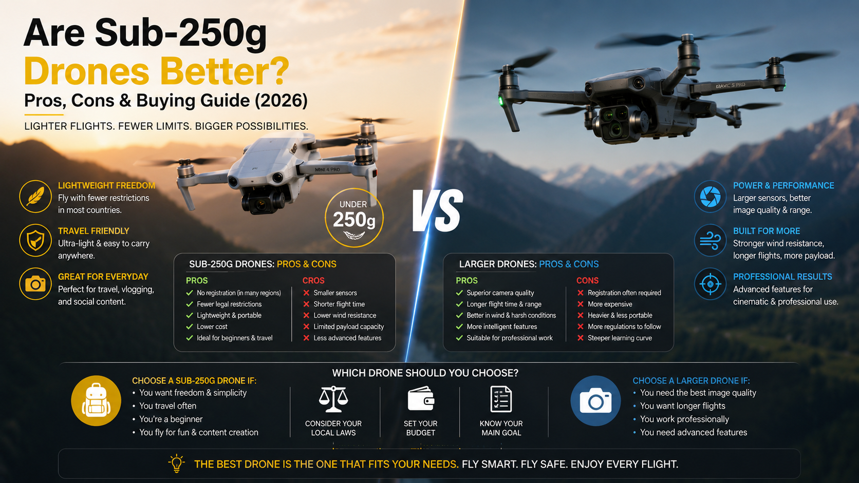 lightweight sub-250g camera drone with controller and travel case