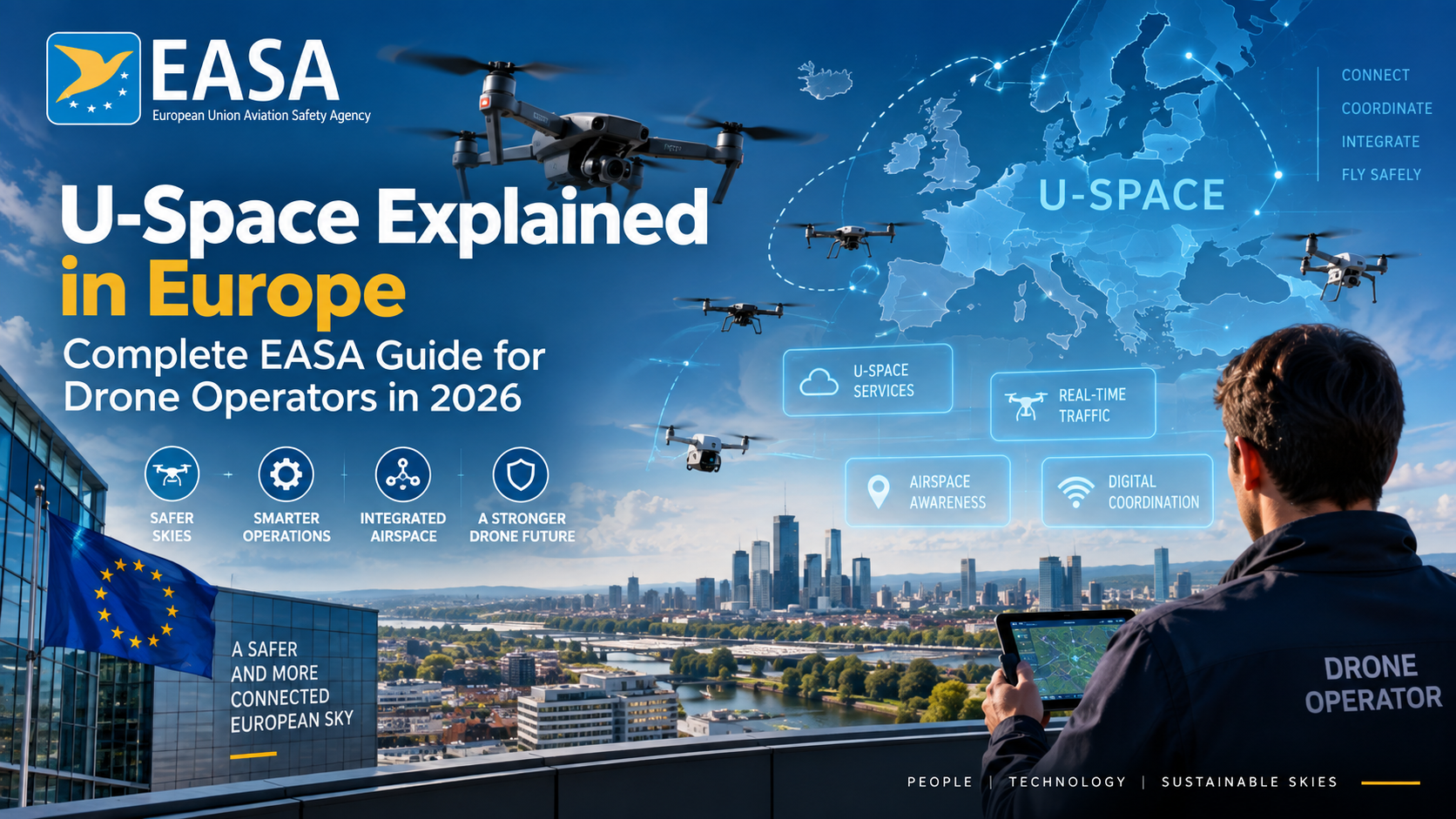 U-space European drone airspace supporting coordinated BVLOS operations