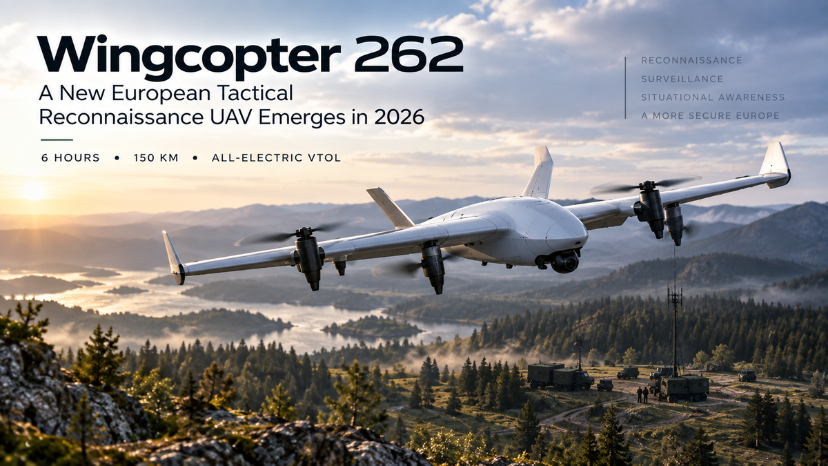 Wingcopter 262 all-electric tactical reconnaissance UAV in flight