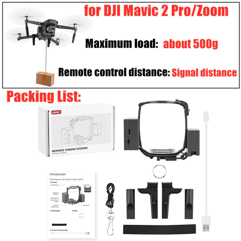 Airdrop System for DJI Mavic 3/2 Pro Zoom AIR 2 Mini 2/Mini 3 Drone Fishing Bait Wedding Ring Gift Deliver Life Rescue Thrower