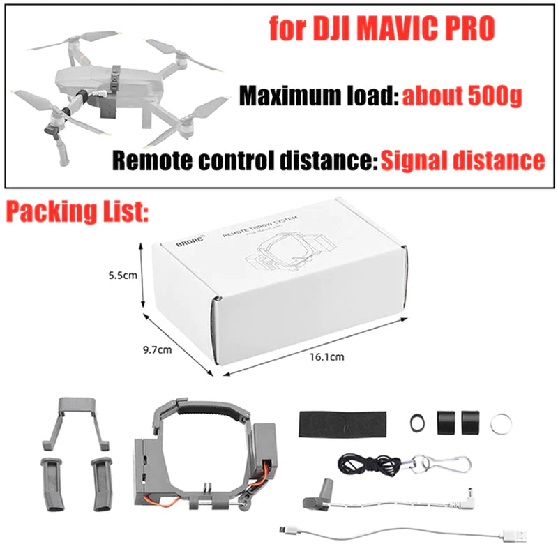 Airdrop System for DJI Mavic 3/2 Pro Zoom AIR 2 Mini 2/Mini 3 Drone Fishing Bait Wedding Ring Gift Deliver Life Rescue Thrower