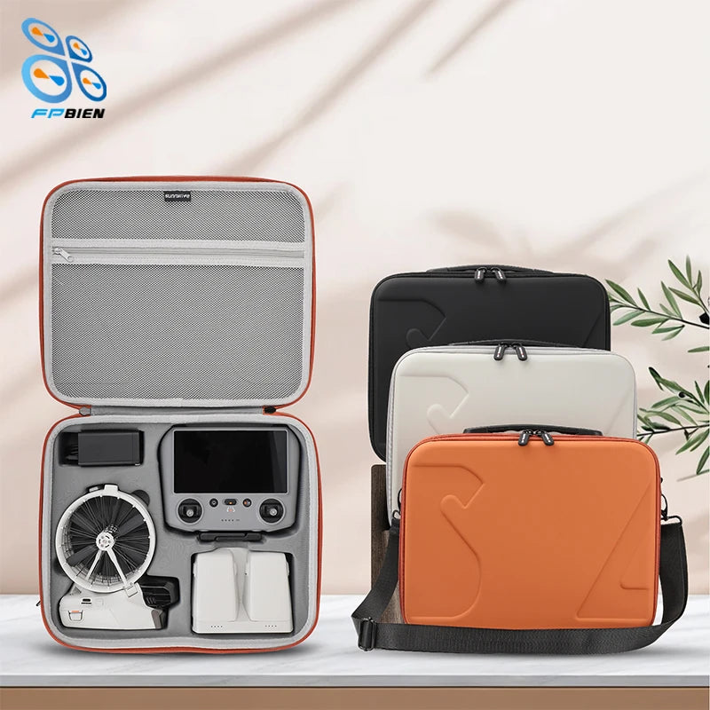 New Flip Drone Carrying Case with 5-Battery Storage – Premium Leather Travel Bag for N3 or RC2 Remote Controller
