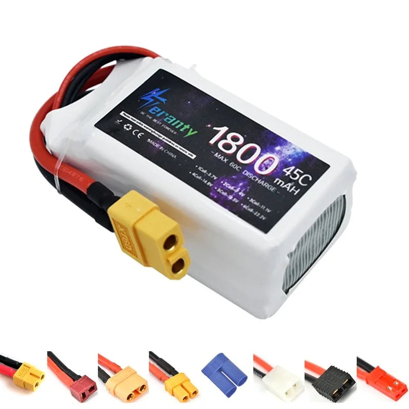 11.1V 1800MAH Lipo Battery 3S 45C for Car Quadcopter FPV Drone RC Plane Boat Toys Parts With JST/XT60/XT30/T Plug