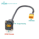 D-Type XT60 Female to Male Chassis XLR Panel Mount Extension Power Cable for Battery Drone Aircraft Airplane Model Cabinet