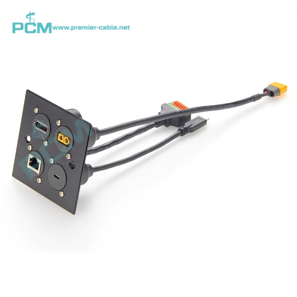 D-Type XT60 Female to Male Chassis XLR Panel Mount Extension Power Cable for Battery Drone Aircraft Airplane Model Cabinet