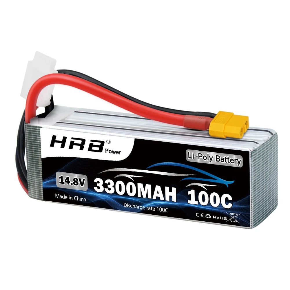 HRB 4S 14.8V 3300mah RC Lipo Battery 100C 4S Lipo With XT60 Connector for RC Car Truck Monster RC Airplane FPV Drones RC Boat