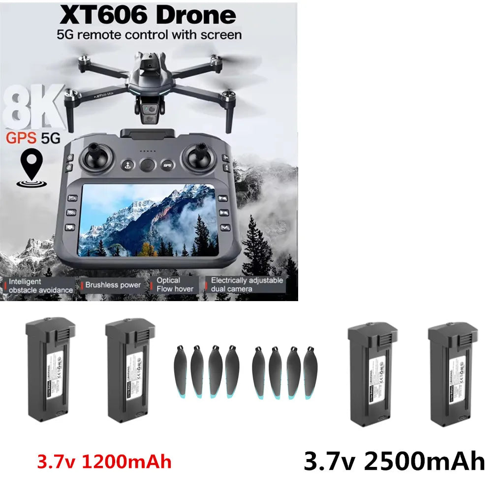 3.7V 1200mAh 2500mAh For XT606 MAX GPS Drone Battery  XT606 GPS Drone Parts Propeller Blade