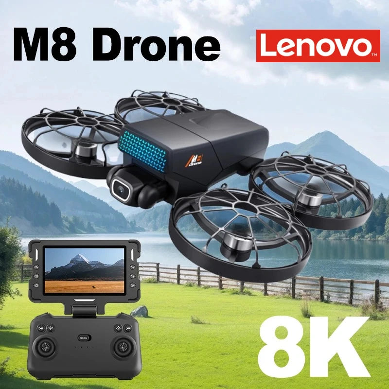 Lenovo M8 Drone 8K Professional GPS HD Camera Drones 5G WIFI Brushless Motor Optical Flow Hovering Folding Quadcopter toys