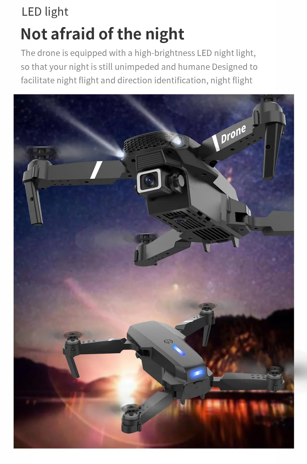Professional E88 4K Drone with Wide-Angle HD Camera, WiFi FPV &amp; Altitude Hold