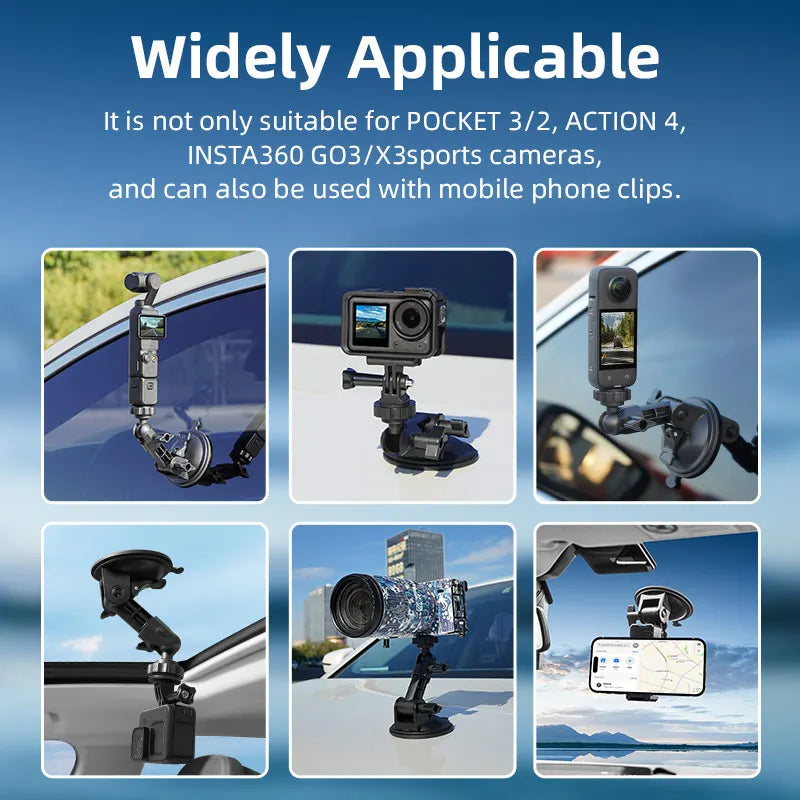 For DJI OSMO Pocket 3 4 Camera Car Mount Adapter Suction Cup Gimbal Camera Car Holder For DJI OSMO Pocket 3 Camera Accessories