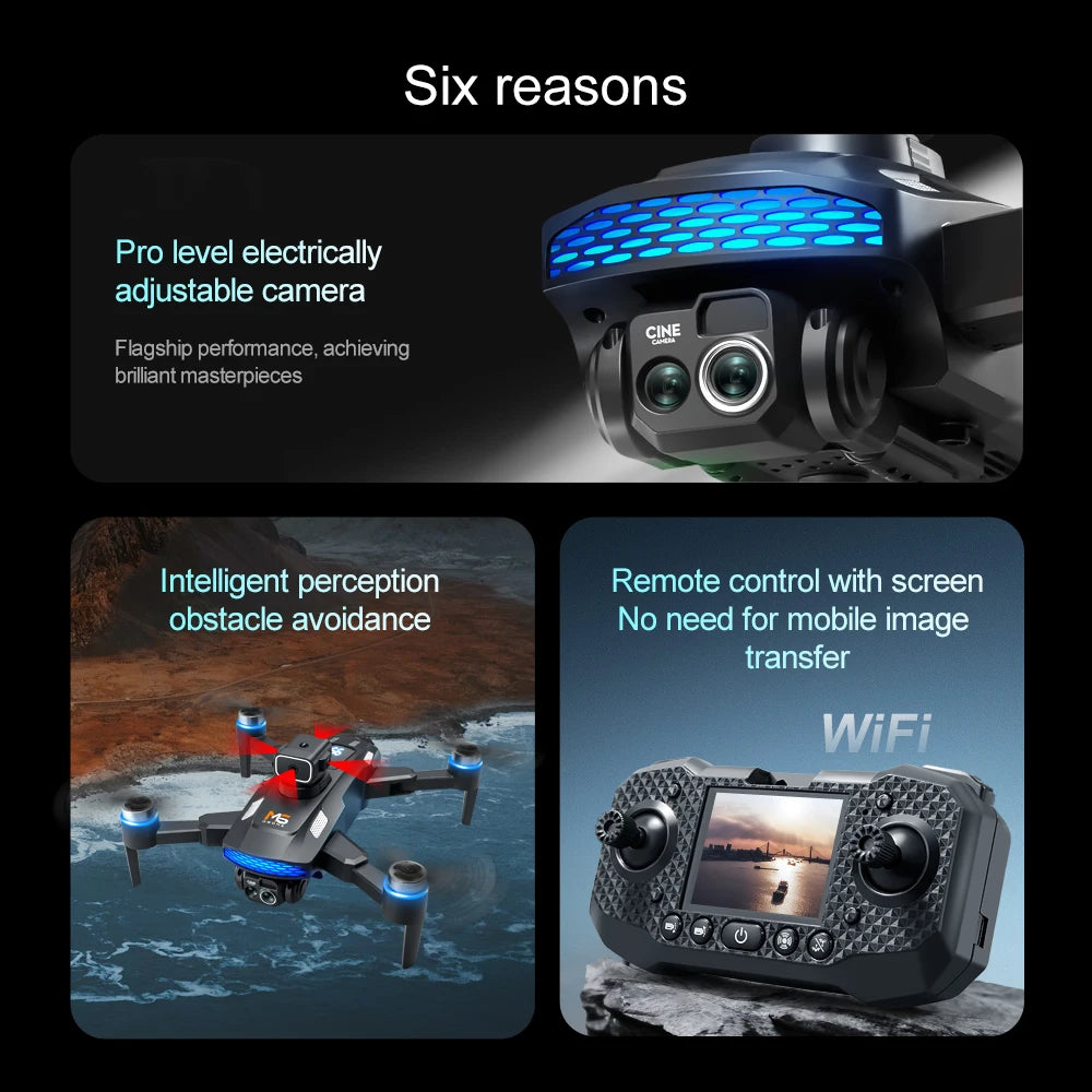 Lenovo M6 Drone 4K 8K Professional HD Camera Drones 5G WIFI FPV Video 4k UAV With screen Remote control RC Quadcopter Dron gift