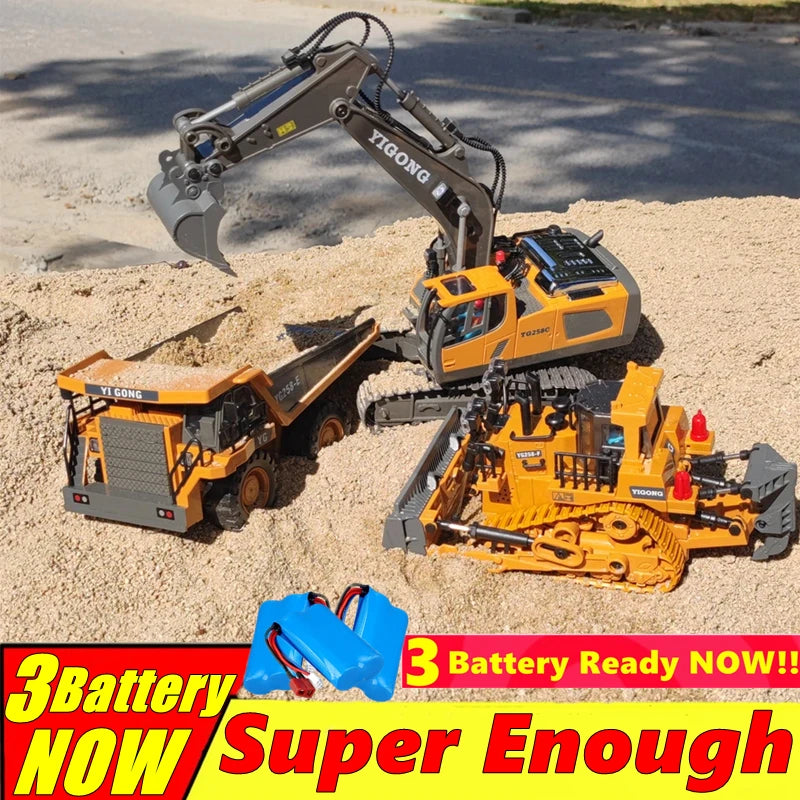 4WD Remote Control Excavator Toy Radio Controlled RC Dump Truck