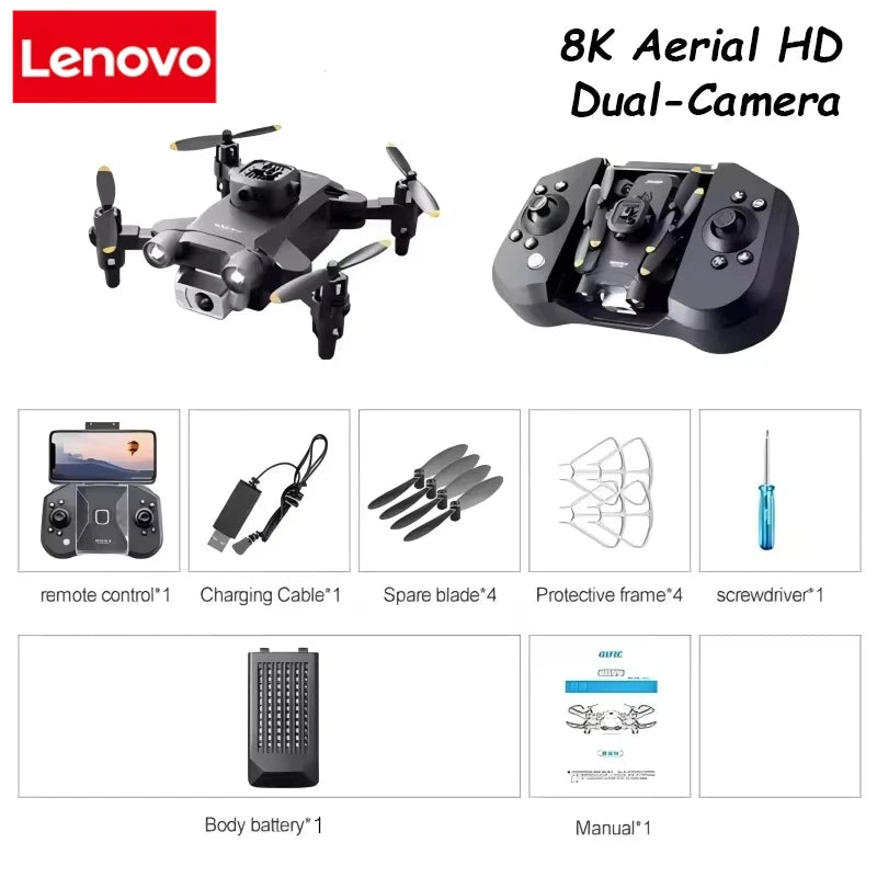 Lenovo Mini V30 Drone 8K Aerial HD Profesional RC Drones Five-sided Obstacle Avoidance Helicopter Convenient GPS Drone With VR
