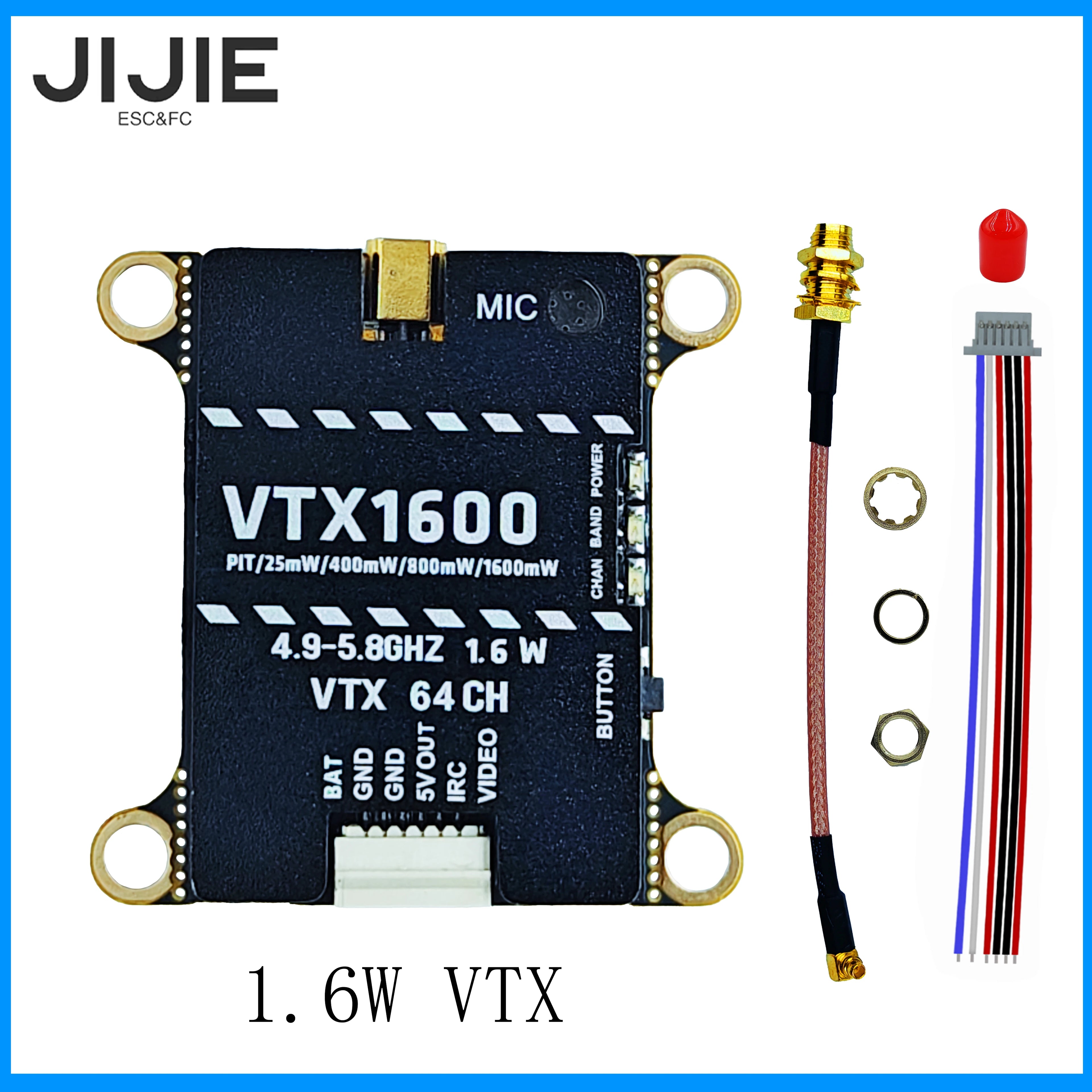 JIJIE Original New 1.6W VTX 2.5W High Power VTX 48CH Digital VTX Video Transmitter for RC FPV Long Range Fixed-wing Drones