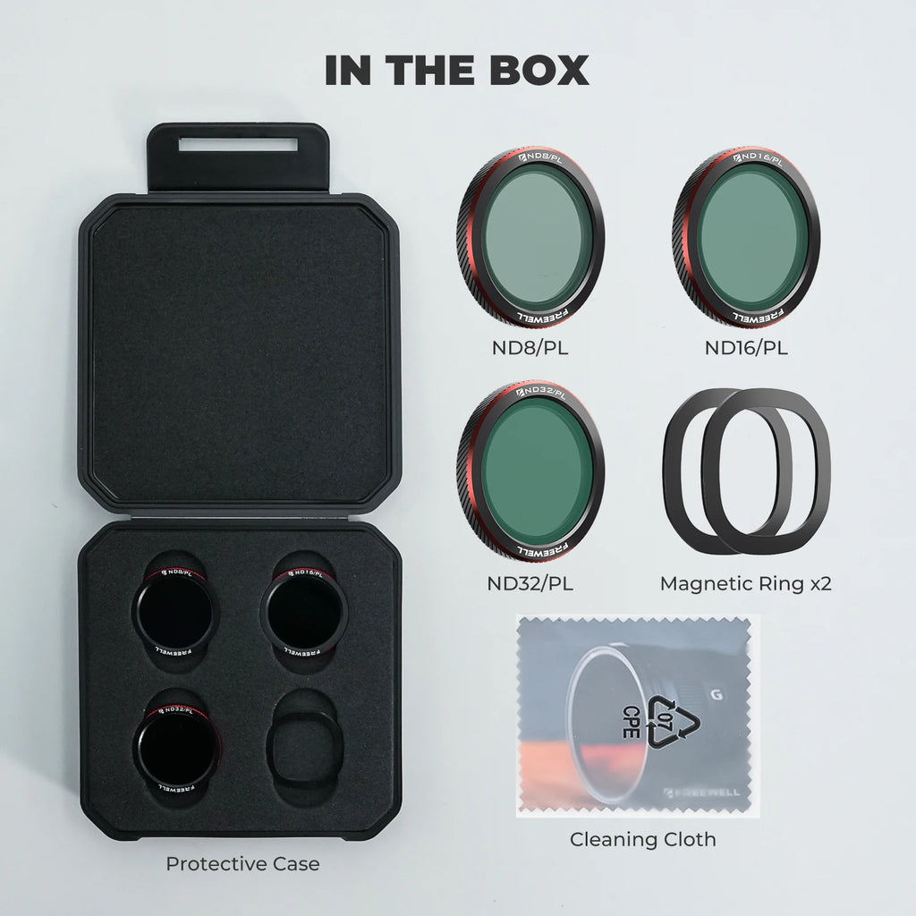 Freewell 3 Pack Magnetic Filters ND, UV, CPL, ND/PL, Glow Mist 1/4 Filter Compatibility DJI Neo 2 Camera Photography Accessories