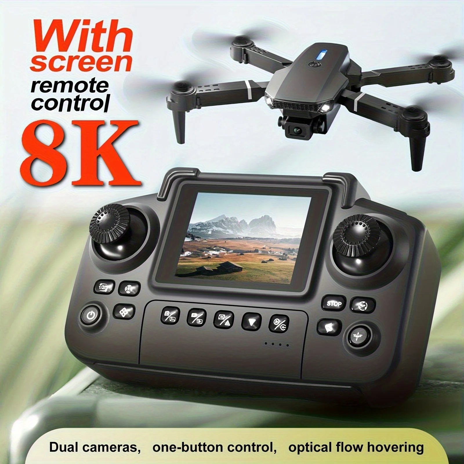 The 2026 Upgraded E88PRO MAX Foldable Drone Features Dual Cameras, Extra Batteries, an 8K Screen for Remote Control, and One-click Return-to-home Functionality. Suitable for Beginners, It's an Ideal Independence Day or Holida