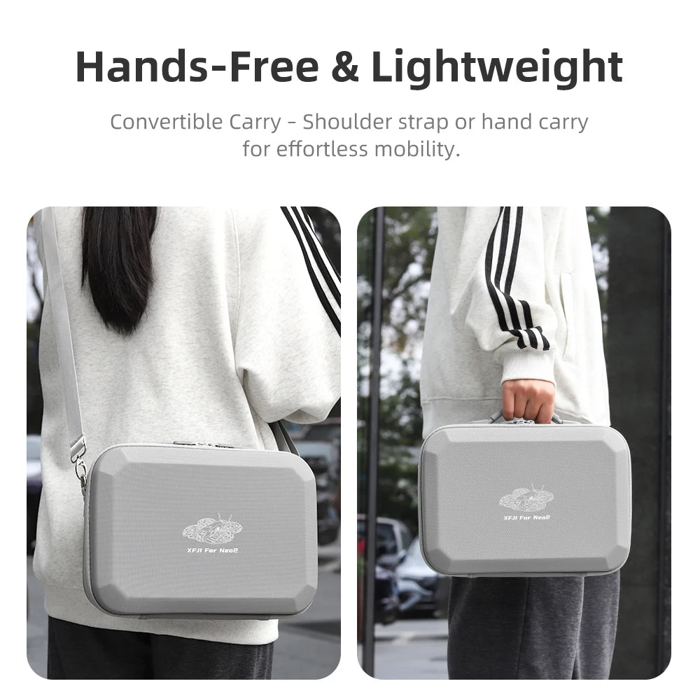 XFJI Travel Organizer Bag for DJI NEO 2 Drone Accessories Hard Shell