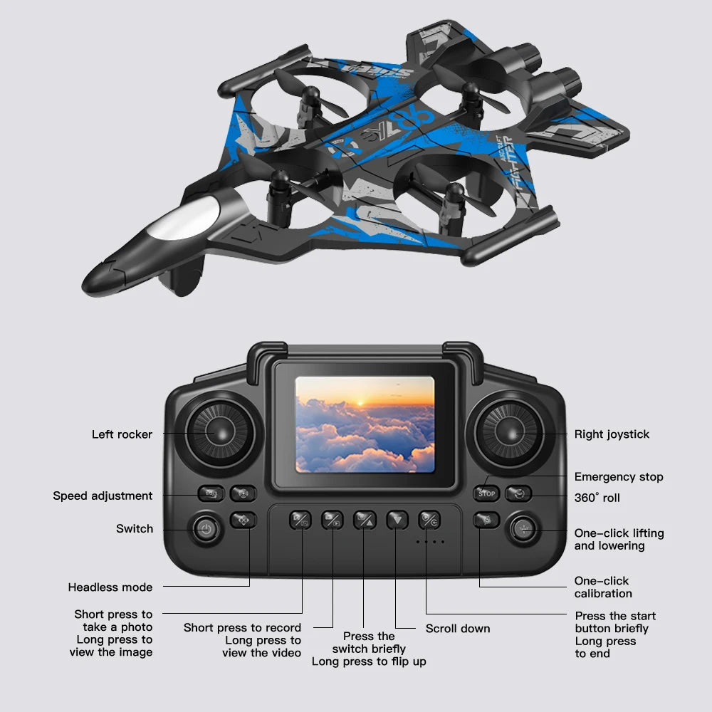 YL86 RC Plane Helicopter 2.4GHz Remote Control Aircraft with 360° Rolling Stunts, Three Speed Modes & Beginner-Friendly Flight Design