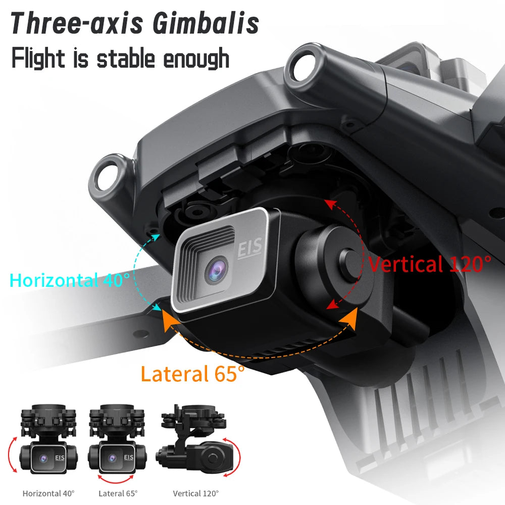 L600 PRO MAX GPS Drone Professional 8K HD Dual Camera 3-axis Gimbal Aerial Photography 2 Batteries 5G FPV Brushless Motor 360° Laser Avoiding Obstacle with Large Screen Remote Control Dron Folding Quadcopter RC Drones Toys G