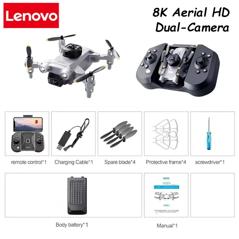 Lenovo Mini V30 Drone 8K Aerial HD Profesional RC Drones Five-sided Obstacle Avoidance Helicopter Convenient GPS Drone With VR