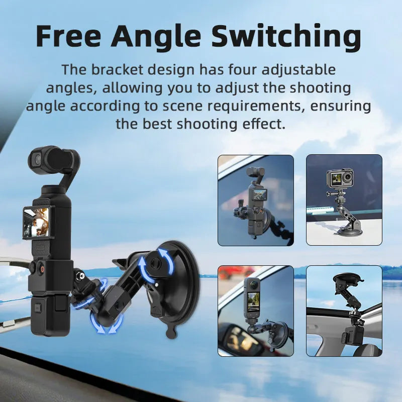 For DJI OSMO Pocket 3 4 Camera Car Mount Adapter Suction Cup Gimbal Camera Car Holder For DJI OSMO Pocket 3 Camera Accessories