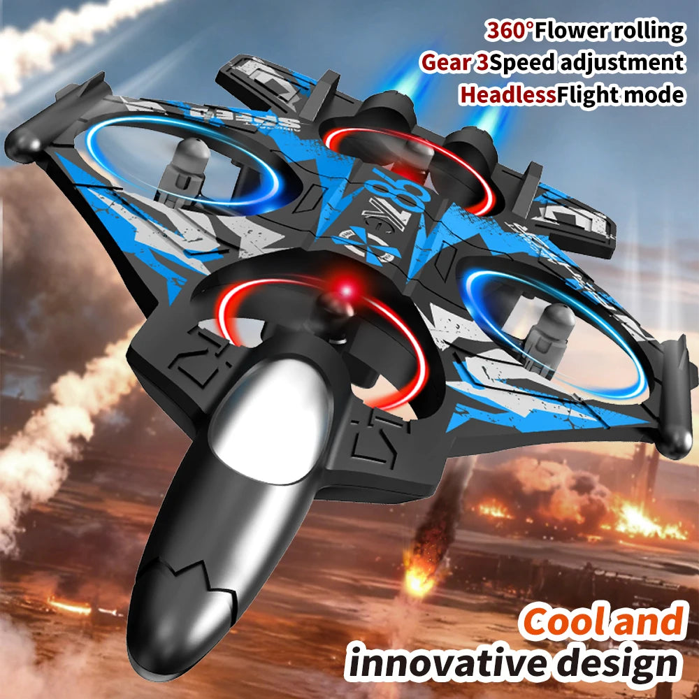 YL86 RC Plane Helicopter 2.4GHz Remote Control Aircraft with 360° Rolling Stunts, Three Speed Modes & Beginner-Friendly Flight Design