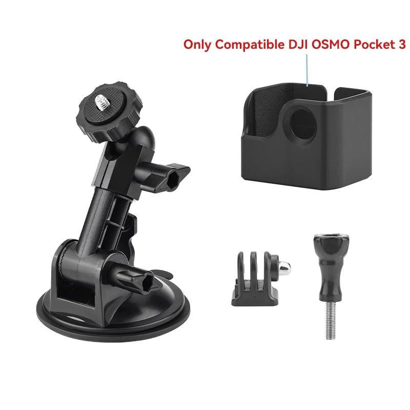 For DJI OSMO Pocket 3 4 Camera Car Mount Adapter Suction Cup Gimbal Camera Car Holder For DJI OSMO Pocket 3 Camera Accessories