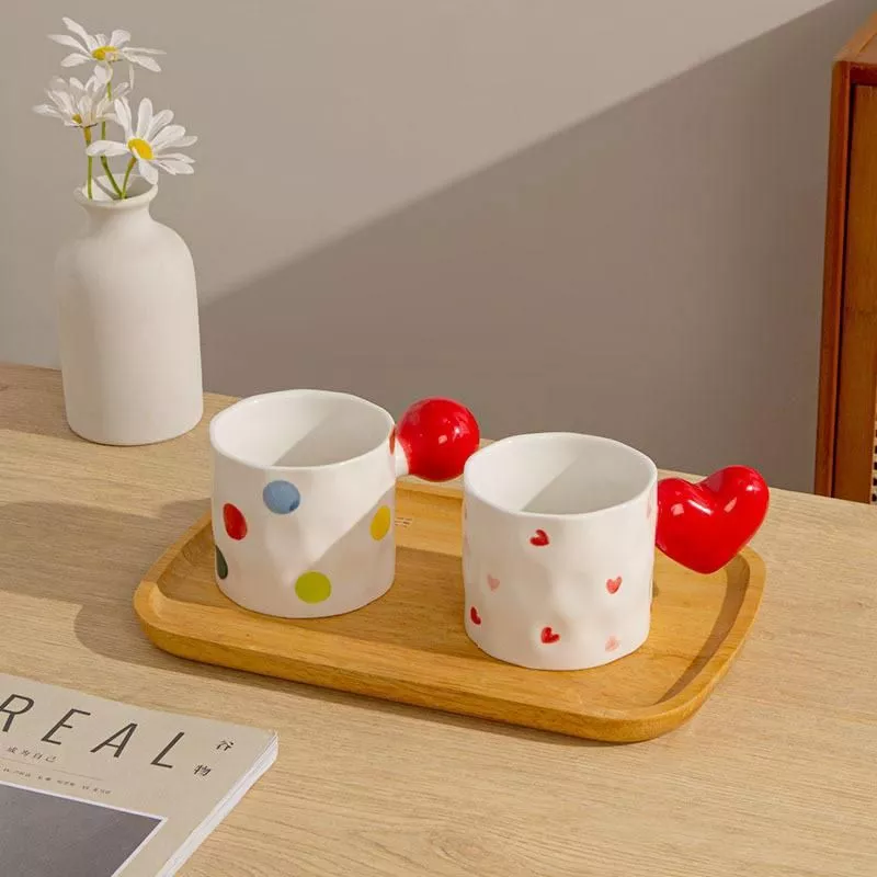 Ceramic Mugs Love Handles Three-dimensional Heart Shape Cute Cartoon Coffee Mug Birthday Present for Girls Breakfast Milk Cups Ceramic Mugs Love Handles Three-dimensional Heart Shape Cute Cartoon Coffee Mug Birthday Present for Girls Breakfast Milk Cups