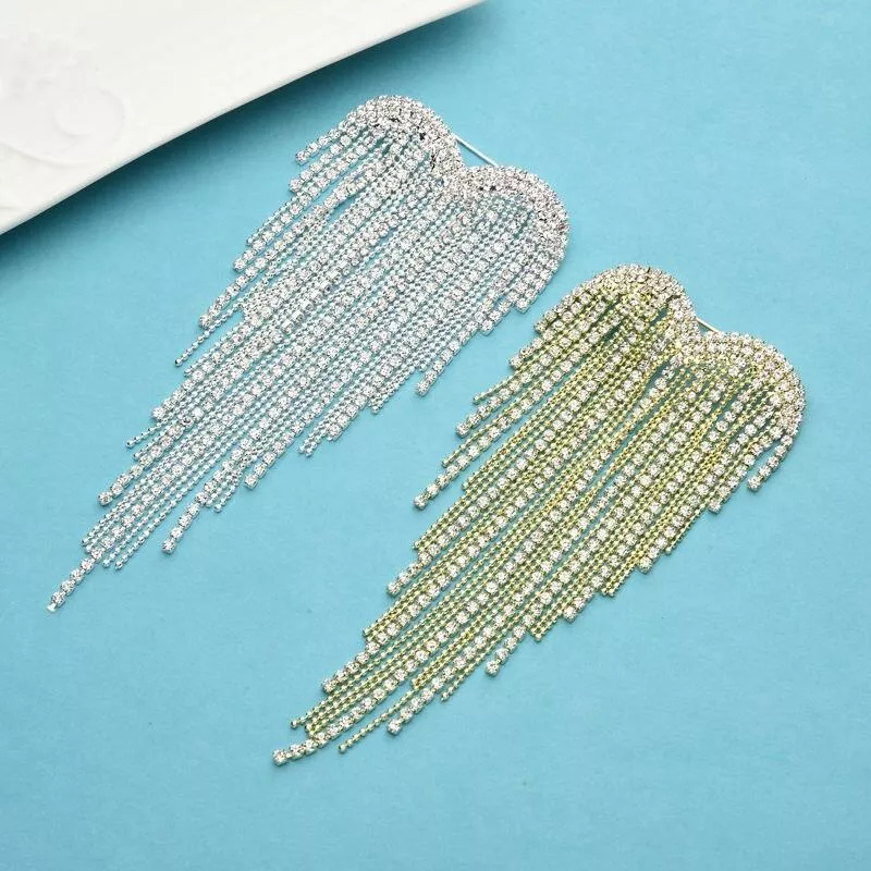Wuli&baby Heart Tassels Brooches For Women 2021 2-color Rhinestone Weddings Party Office Brooch Pins Gifts Wuli&baby Heart Tassels Brooches For Women 2021 2-color Rhinestone Weddings Party Office Brooch Pins Gifts