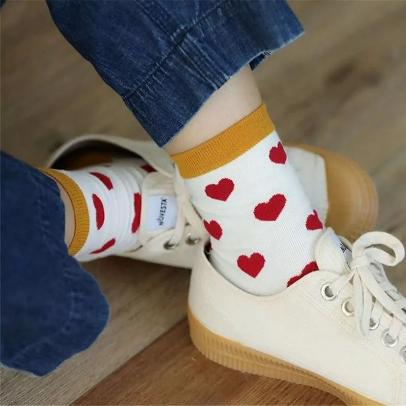 Harajuku Colorful Love Heart Patterned Socks Happy Funny Preppy Style Cute Mori Girl Casual Daily Sokken Dropship Harajuku Colorful Love Heart Patterned Socks Happy Funny Preppy Style Cute Mori Girl Casual Daily Sokken Dropship