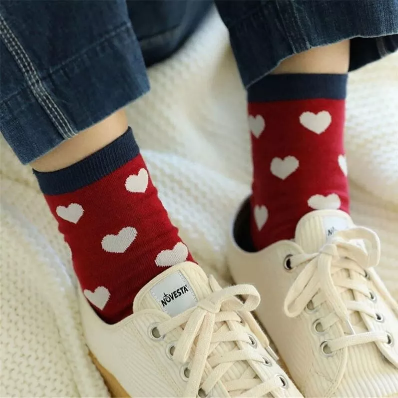 Harajuku Colorful Love Heart Patterned Socks Happy Funny Preppy Style Cute Mori Girl Casual Daily Sokken Dropship Harajuku Colorful Love Heart Patterned Socks Happy Funny Preppy Style Cute Mori Girl Casual Daily Sokken Dropship