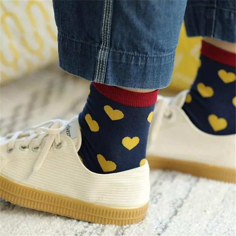 Harajuku Colorful Love Heart Patterned Socks Happy Funny Preppy Style Cute Mori Girl Casual Daily Sokken Dropship Harajuku Colorful Love Heart Patterned Socks Happy Funny Preppy Style Cute Mori Girl Casual Daily Sokken Dropship